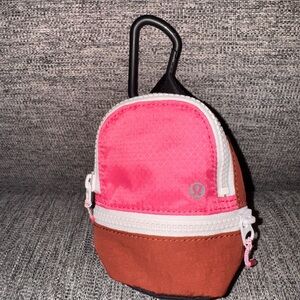 lululemon athletica Pink and Brown Mini Clip-On Pouch